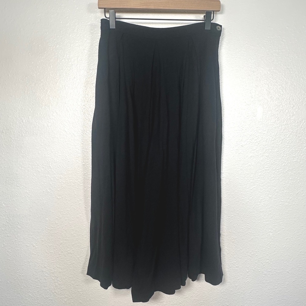 Betty Jackson Black Pure Wool Pleated Culottes Wide Leg Pants UK Size 14 US 10